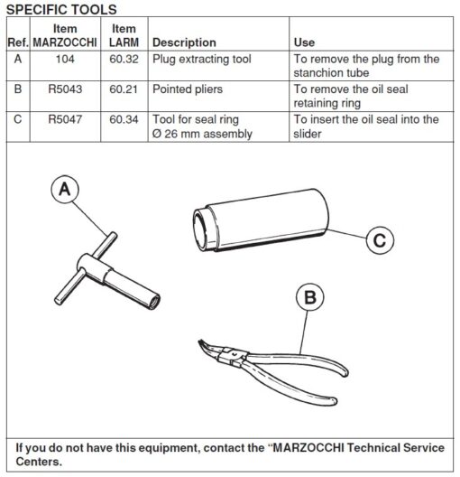 Marzocchi air Plug extraction Tool Air cap marchitadas-ventilheber