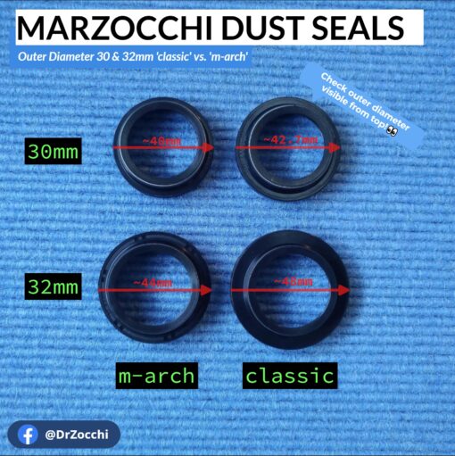 Marzocchi Dust Seals Outer Diameter 30 & 32mm classic vs. m-arch