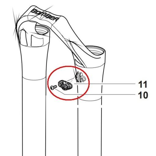 888 Disc Brake Cable Holder Drawing marked
